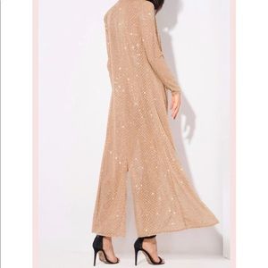 glitter long sleeve coat